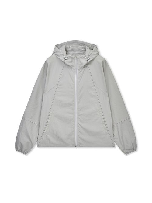 Matin Kim Back Logo Hoodie Windbreaker Light Beige MK2611JP302ULE