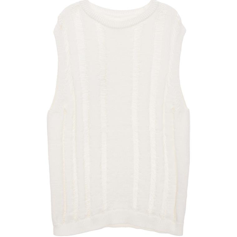MATIN KIM Casual Comfy Knit Vest Unisex Ivory. MK2334KV004M0IV
