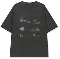 Matin Kim Pigment Graffiti Logo Top in Charcoal MK2634TS312UCH Matin Kim Pigment Graffiti Logo Top in Charcoal MK2634TS312UCH