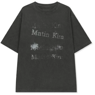Matin Kim Pigment Graffiti Logo Top in Charcoal MK2634TS312UCH Buy Matin Kim Pigment Graffiti Logo Top in Charcoal MK2634TS312UCH