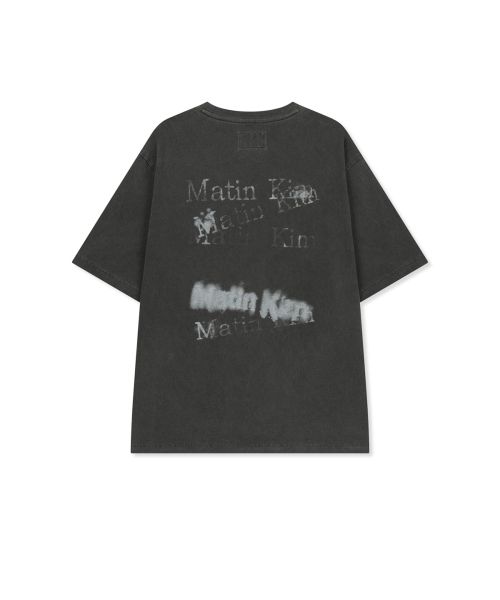 Order Matin Kim Pigment Graffiti Logo Top in Charcoal MK2634TS312UCH