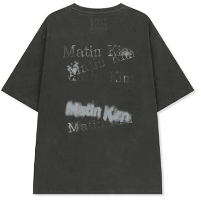 Matin Kim Pigment Graffiti Logo Top in Charcoal MK2634TS312UCH Order Matin Kim Pigment Graffiti Logo Top in Charcoal MK2634TS312UCH