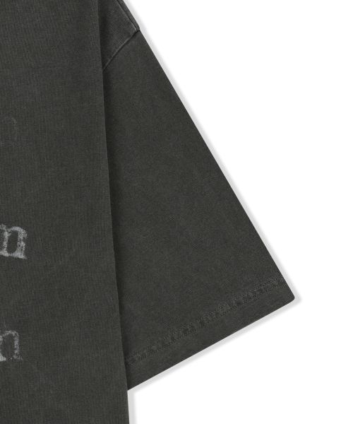 Shop Matin Kim Pigment Graffiti Logo Top in Charcoal MK2634TS312UCH
