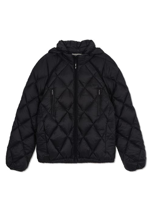 Matin Kim Quilting Lightweight Black Hoodie Jumper MK2600DW006VBB