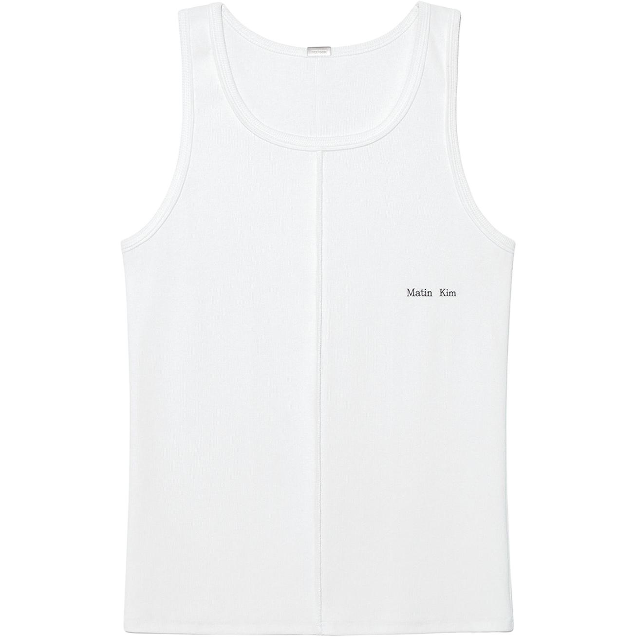 MATIN KIM SS25 Logo Casual Unisex Tank Top - Minimalist Comfort. MK2534TS542HWH