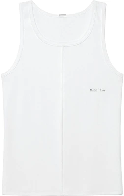 MATIN KIM SS25 Logo Casual Unisex Tank Top - Minimalist Comfort. MK2534TS542HWH Buy MATIN KIM SS25 Logo Casual Unisex Tank Top - Minimalist Comfort. MK2534TS542HWH