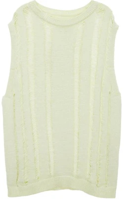 MATIN KIM Unisex Beige Crochet Knit Pullover Vest MK2334KV004M0LN Buy MATIN KIM Unisex Beige Crochet Knit Pullover Vest MK2334KV004M0LN