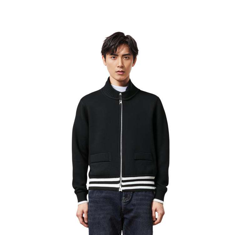 Purchase 마틴킴 남녀공용 블랙 레터링 지퍼 디테일 빈티지 니트 가디건. MK2378CD016MBB