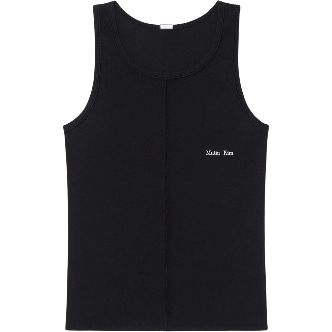 MATIN KIM Unisex Minimalist Comfort Lightweight Tank Top with Front Logo MK2534TS542HBB