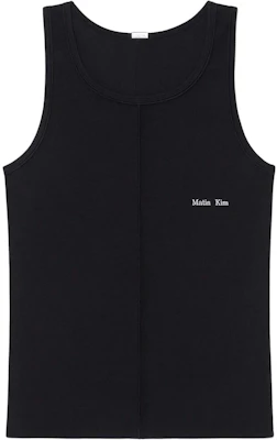 MATIN KIM Unisex Minimalist Comfort Lightweight Tank Top with Front Logo MK2534TS542HBB Buy MATIN KIM Unisex Minimalist Comfort Lightweight Tank Top with Front Logo MK2534TS542HBB