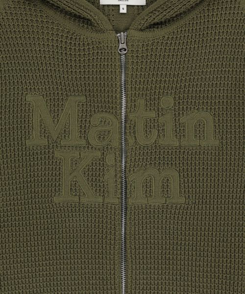 Purchase Matin Kim Waffle Texture Knit Zip-Up Hoodie in Khaki MK2677CD320UKH