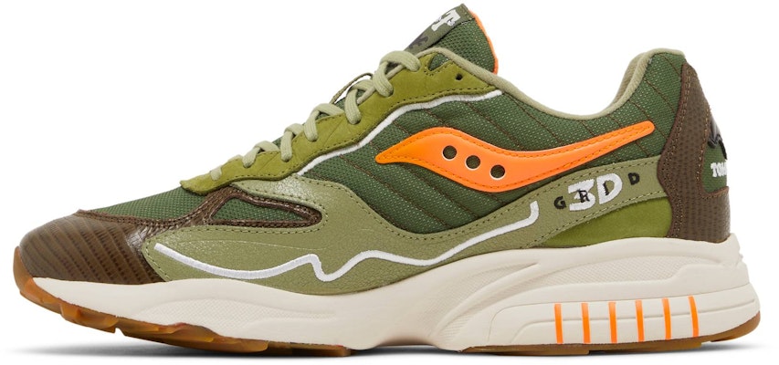 Saucony 3D Grid Hurricane 跑步鞋 男女同款 綠橘 Lookbook Saucony 3D Grid Hurricane 跑步鞋 男女同款 綠橘