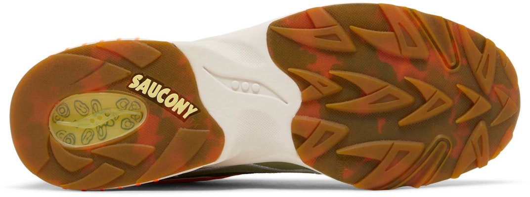 Saucony 3D Grid Hurricane 跑步鞋 男女同款 綠橘 Shop Saucony 3D Grid Hurricane 跑步鞋 男女同款 綠橘