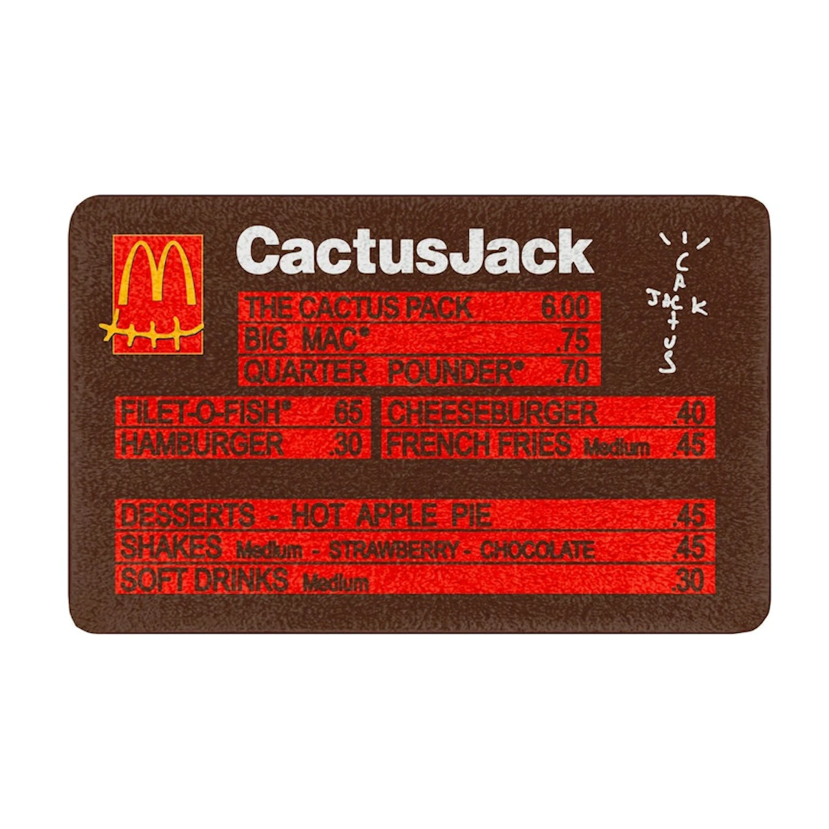Mcdonald's x Travis Scott CJ Menu Rug - Great Gifts Club