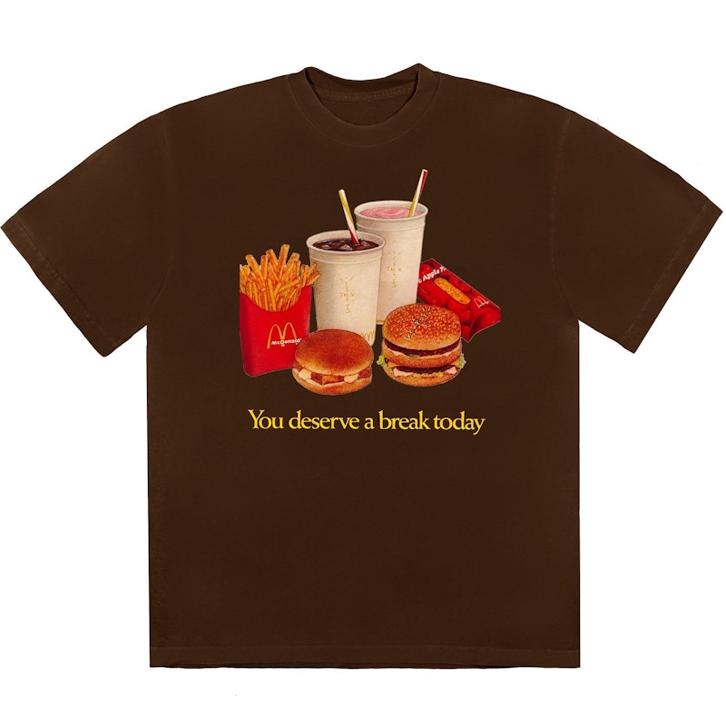 Mcdonald's x Travis Scott Deserve A Break T-Shirt Brown