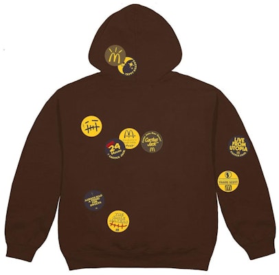 Mcdonald's x Travis Scott Sticker Bomb Hoodie Brown Order Mcdonald's x Travis Scott Sticker Bomb Hoodie Brown