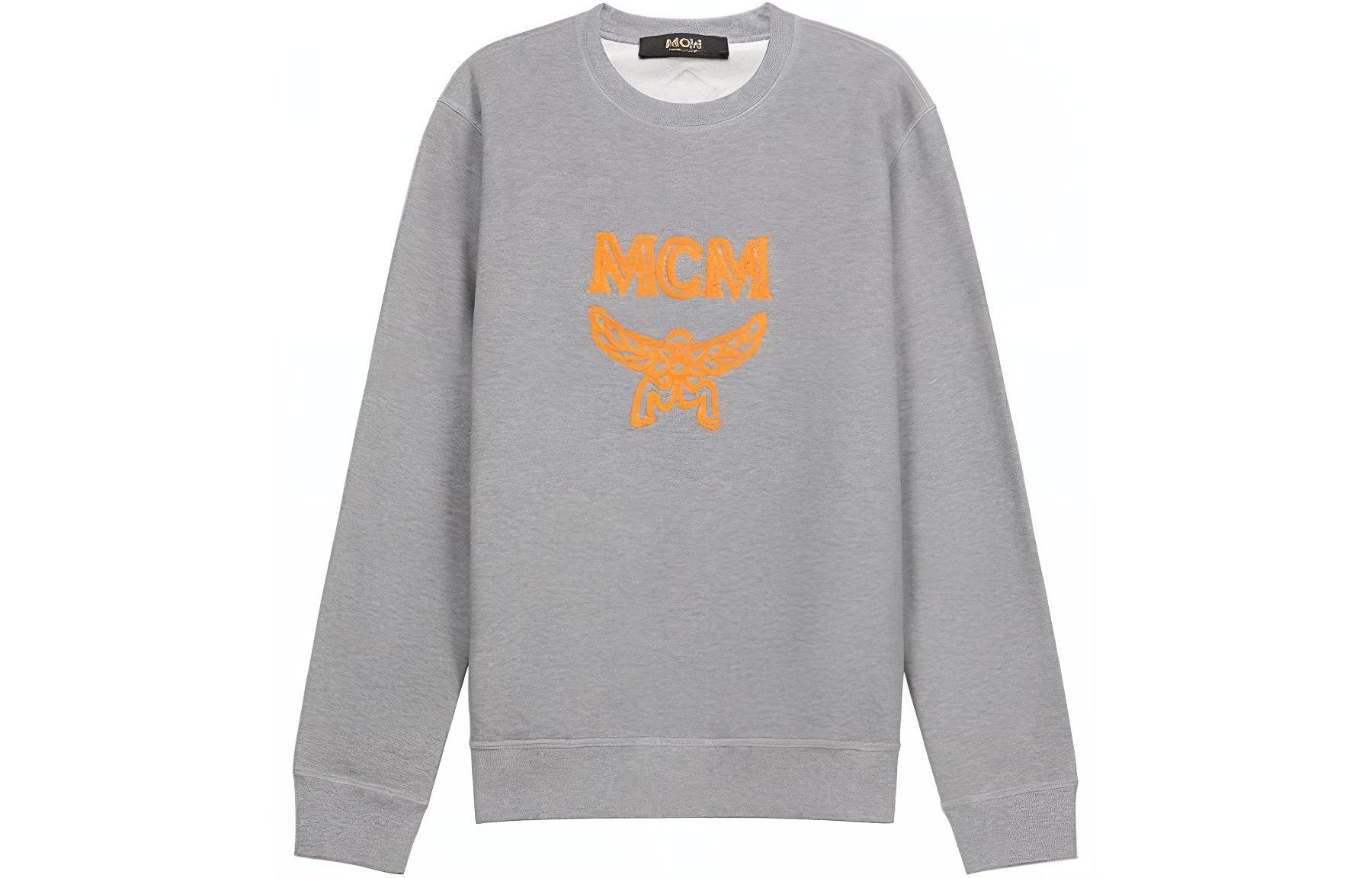 MCM 1976 Logo Embroidered Crewneck Long Sleeve Sweatshirt Grey - . MHAASMM01FM001