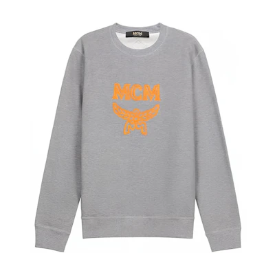 MCM 1976 Logo Embroidered Crewneck Long Sleeve Sweatshirt Grey - . MHAASMM01FM001