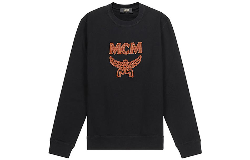 MCM 1976 Series Black Crewneck Embroidered Logo Sweatshirt MHAASMM01BK001