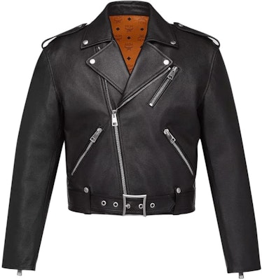 MCM Cropped Lamb Leather Rider Jacket in Black. MHJESMM04BK0 Order MCM Cropped Lamb Leather Rider Jacket in Black. MHJESMM04BK0