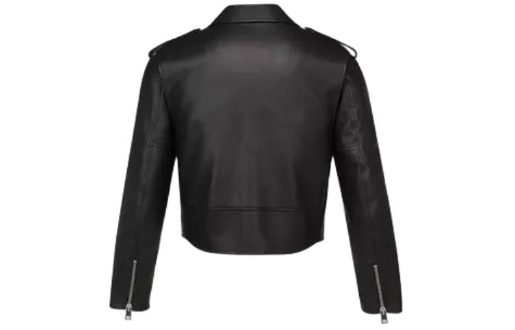 Lookbook MCM  Cropped Lamb Leather Rider Jacket in Black. MHJESMM04BK0