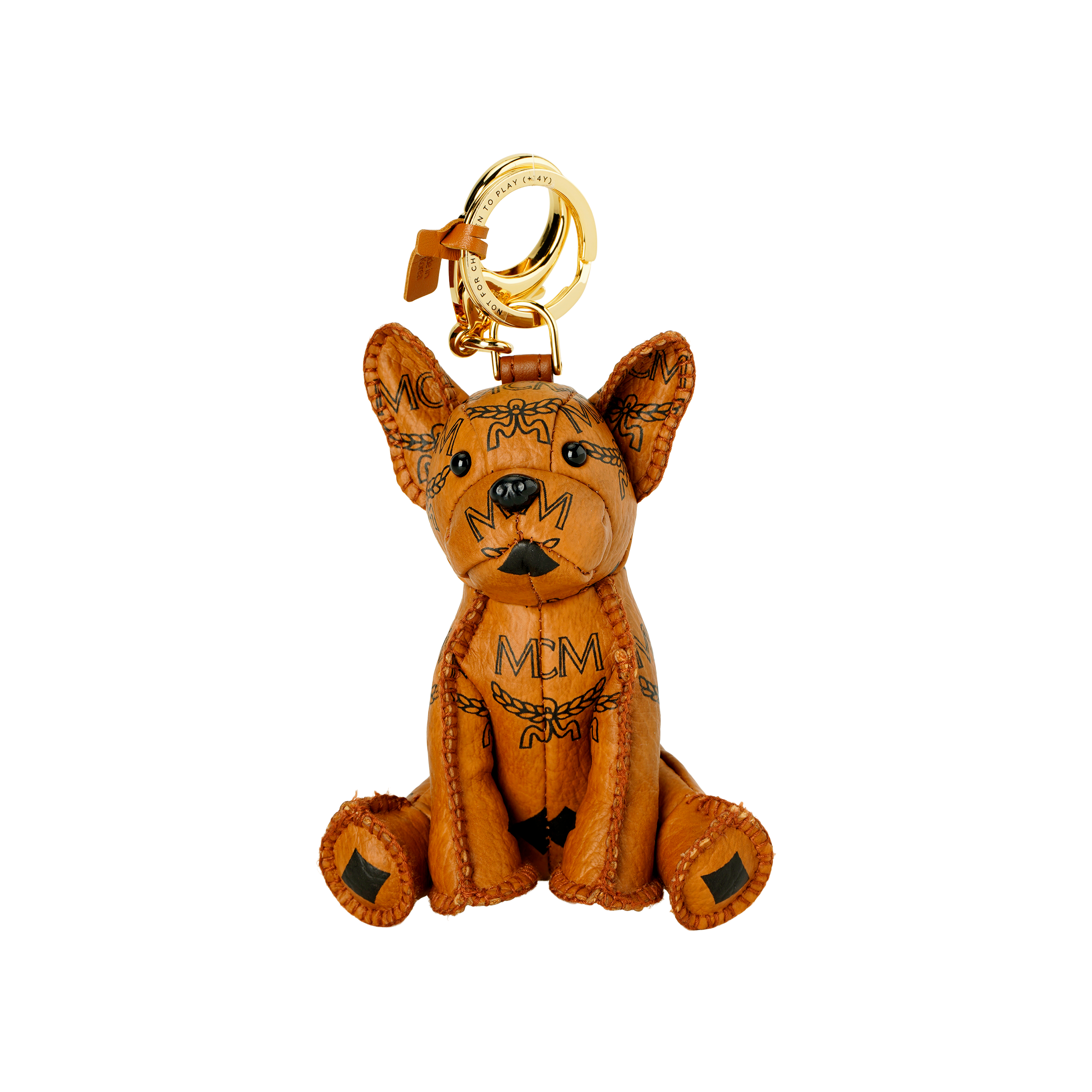 MCM Aren Visetos Pup Keychain Unisex Faux Leather Accessory. MXZCATA04CO001