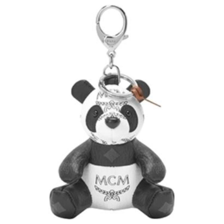 MCM Black White Panda Keychain Bag Charm Unisex Black White. MXZAAXA01WT