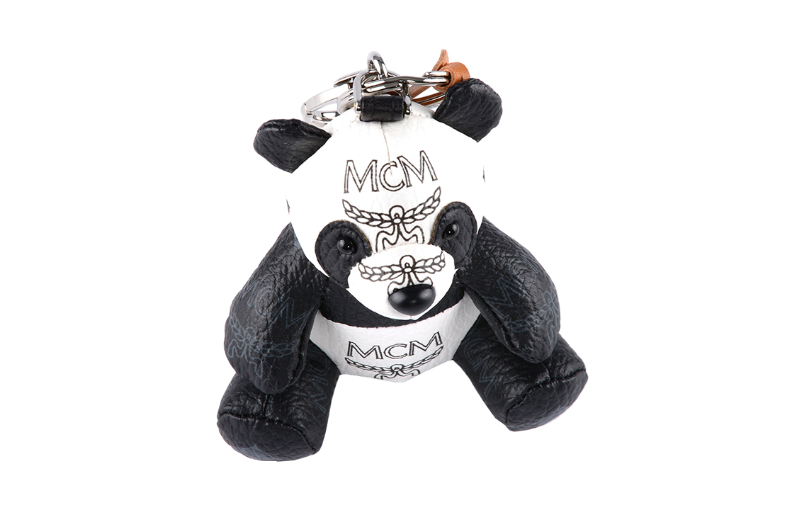 Lookbook MCM Black White Panda Keychain Bag Charm Unisex Black White. MXZAAXA01WT