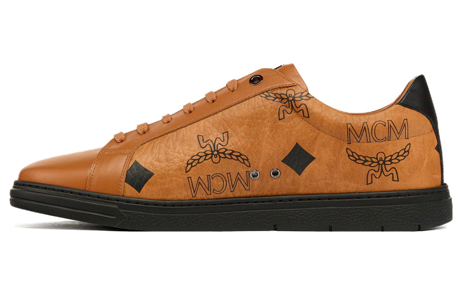 Buy MCM 小牛皮低帮鞋 '棕色' MESDATD01CO037
