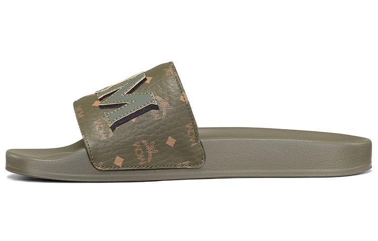MCM Calfskin Slide 'Dark Green' MEXAAMM16JH041