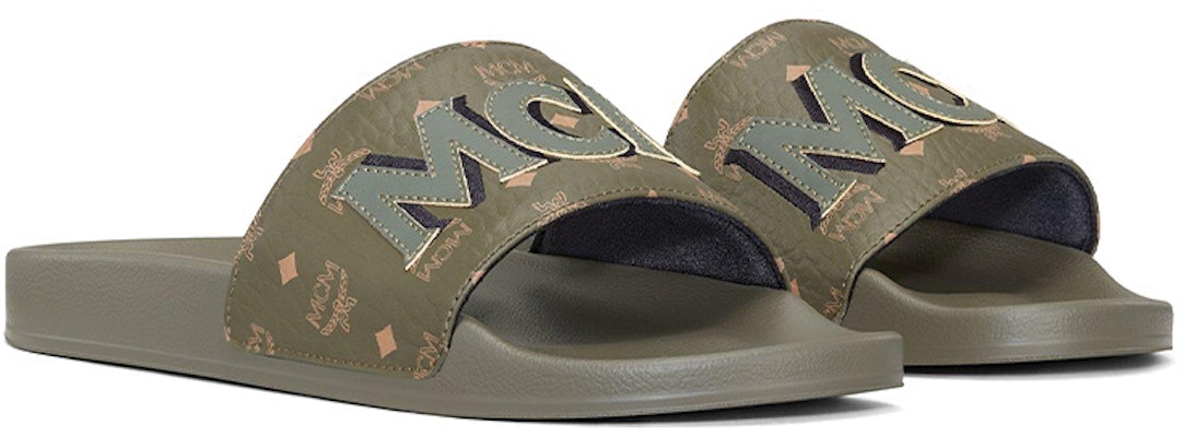 MCM Calfskin Slide 'Dark Green' MEXAAMM16JH041 Lookbook MCM Calfskin Slide 'Dark Green' MEXAAMM16JH041