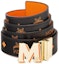 Buy MCM Claus Epoxy M Logo Embossed Leather Reversible Belt Orange Unisex 3.8cm. MXBBAVI08O9001