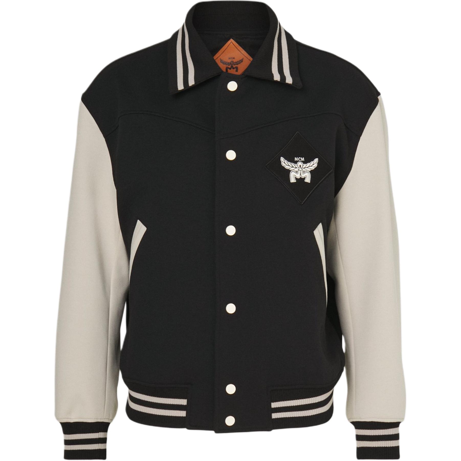 MCM Colorblock Single-Breasted Long Sleeve Jacket in Black MHJESBC04BK00L