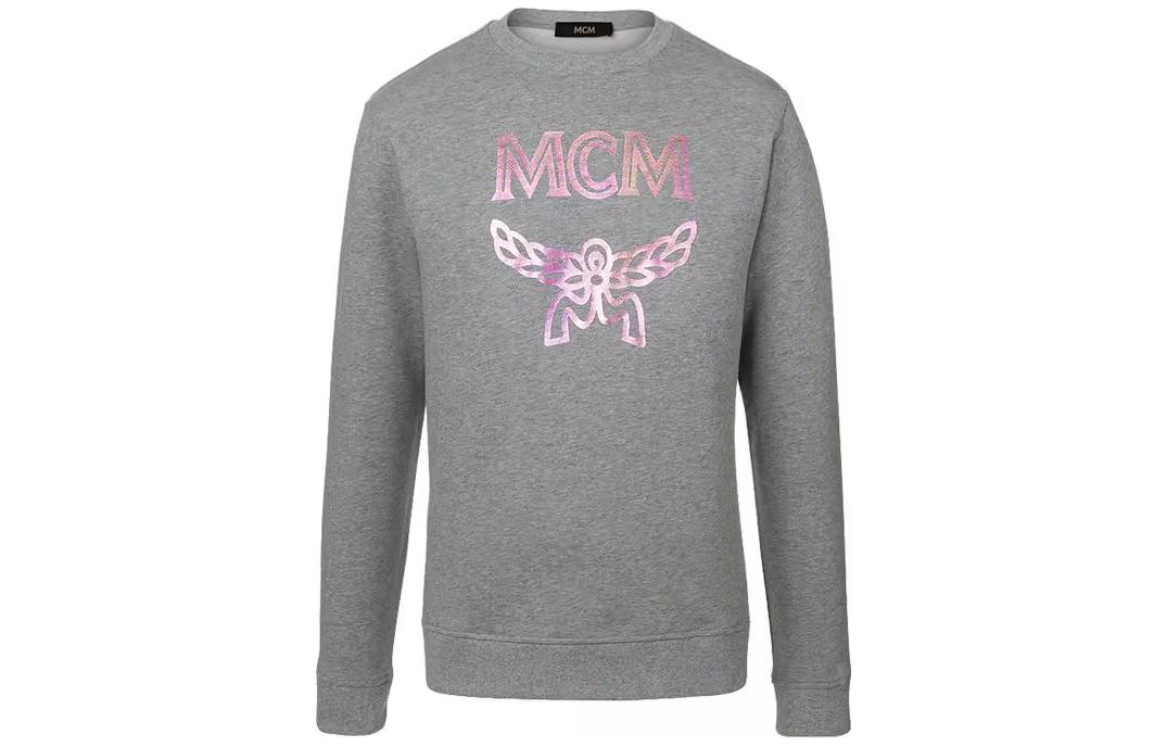 MCM Crewneck Pullover with Letter Print Sweatshirt Grey () MHA9SMM88EG