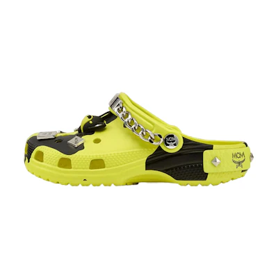 MCM Crocs Camouflage Print Clogs 'Neon Yellow'