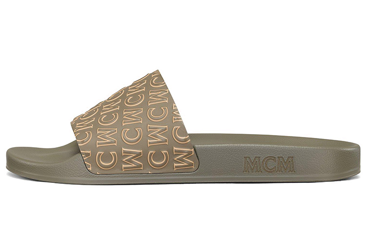 MCM Diagonal Rubber Slide 'Dark Green' MEXAAMM15JH041