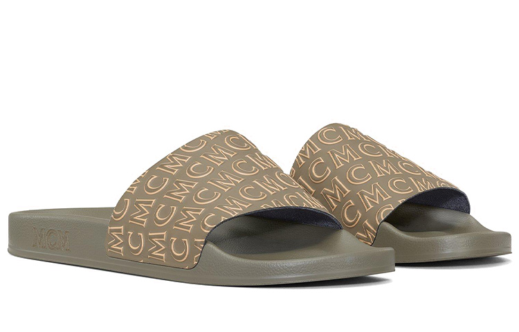 Lookbook MCM Diagonal 橡膠拖鞋 深綠色