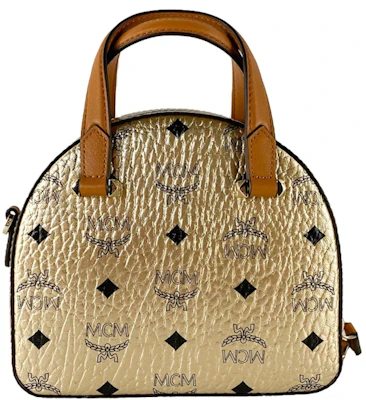 MCM 鑽石Logo Visetos金色迷你圓頂托特包Berlin款 Order MCM 鑽石Logo Visetos金色迷你圓頂托特包Berlin款