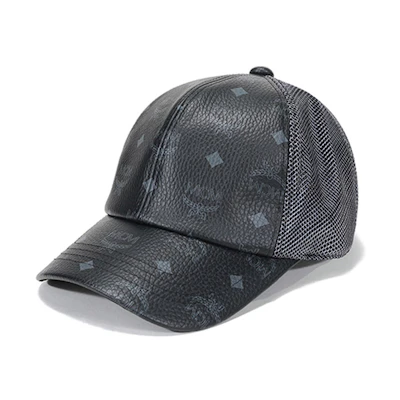 MCM Fashion Logo Cotton Baseball Cap Unisex Black MECAAMM04BK001