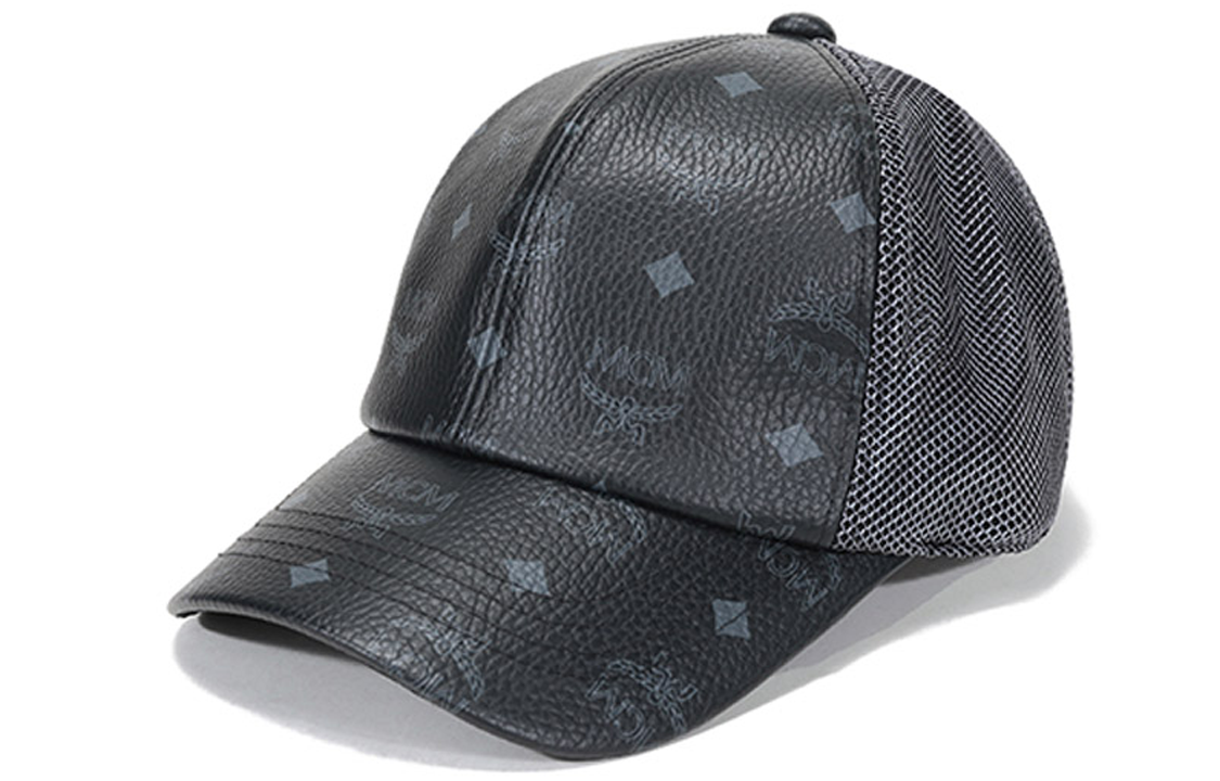 Order MCM Fashion Logo Cotton Baseball Cap Unisex Black MECAAMM04BK001