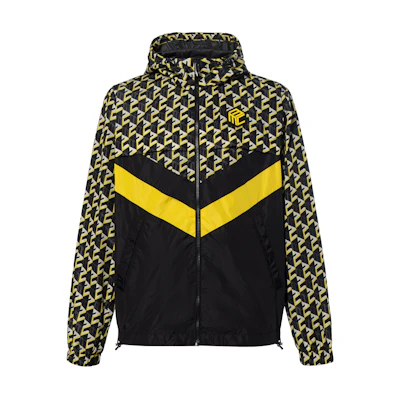 MCM FW22 Geometric Print Zip-Up Hoodie Jacket Black MHJCAMM04YW