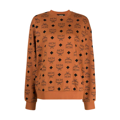 MCM FW23 Logo Print Brown Hoodie Jacket Outerwear MHJESMM05CO00L