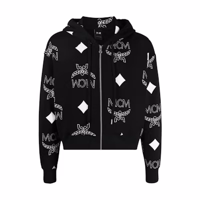 MCM Gray Hoodie with Puppy Print Design MHACSSX01EH