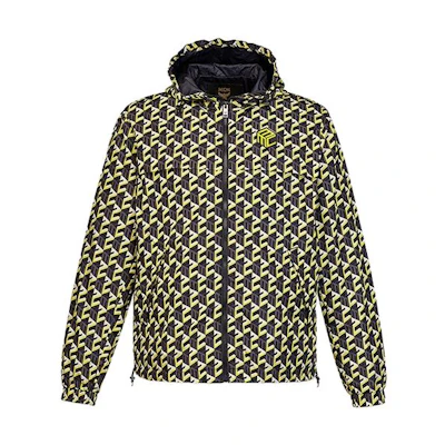 MCM Geometric Logo Print Hooded Jacket Yellow - Outerwear MHJCSCK07YW