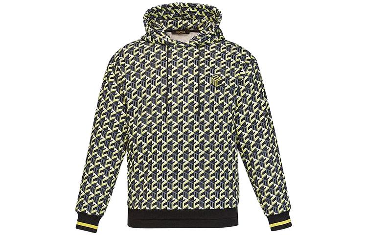 MCM Geometric Print Loose Fit Hoodie Yellow Long Sleeve MHACSCK02YW