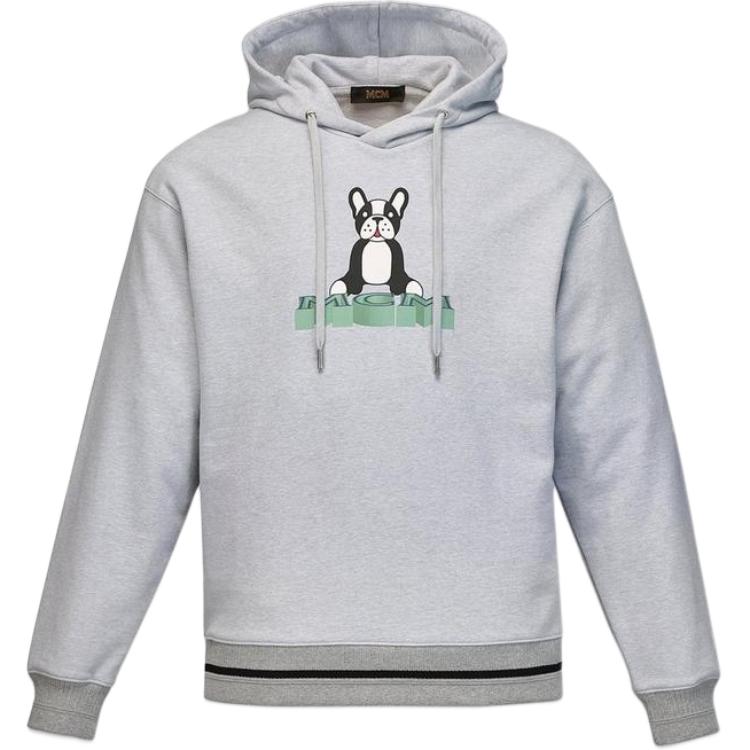 MCM Gray Hoodie with Puppy Print Design MHACSSX01EH