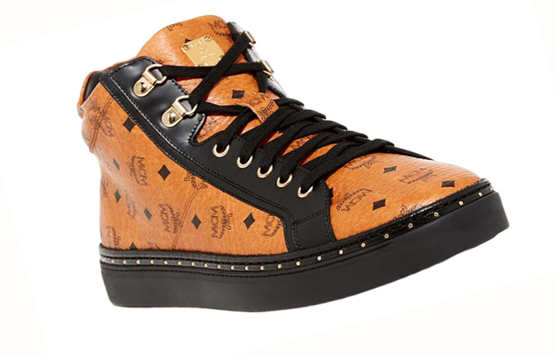 Lookbook Sneakers MCM alte stringate punta tonda moda ''Arancione'' MEN5A2I02CO