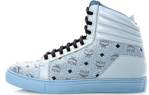 MCM High Top Sneaker 'Classic Logo Print Blue' MEN-5S2I31-LE0