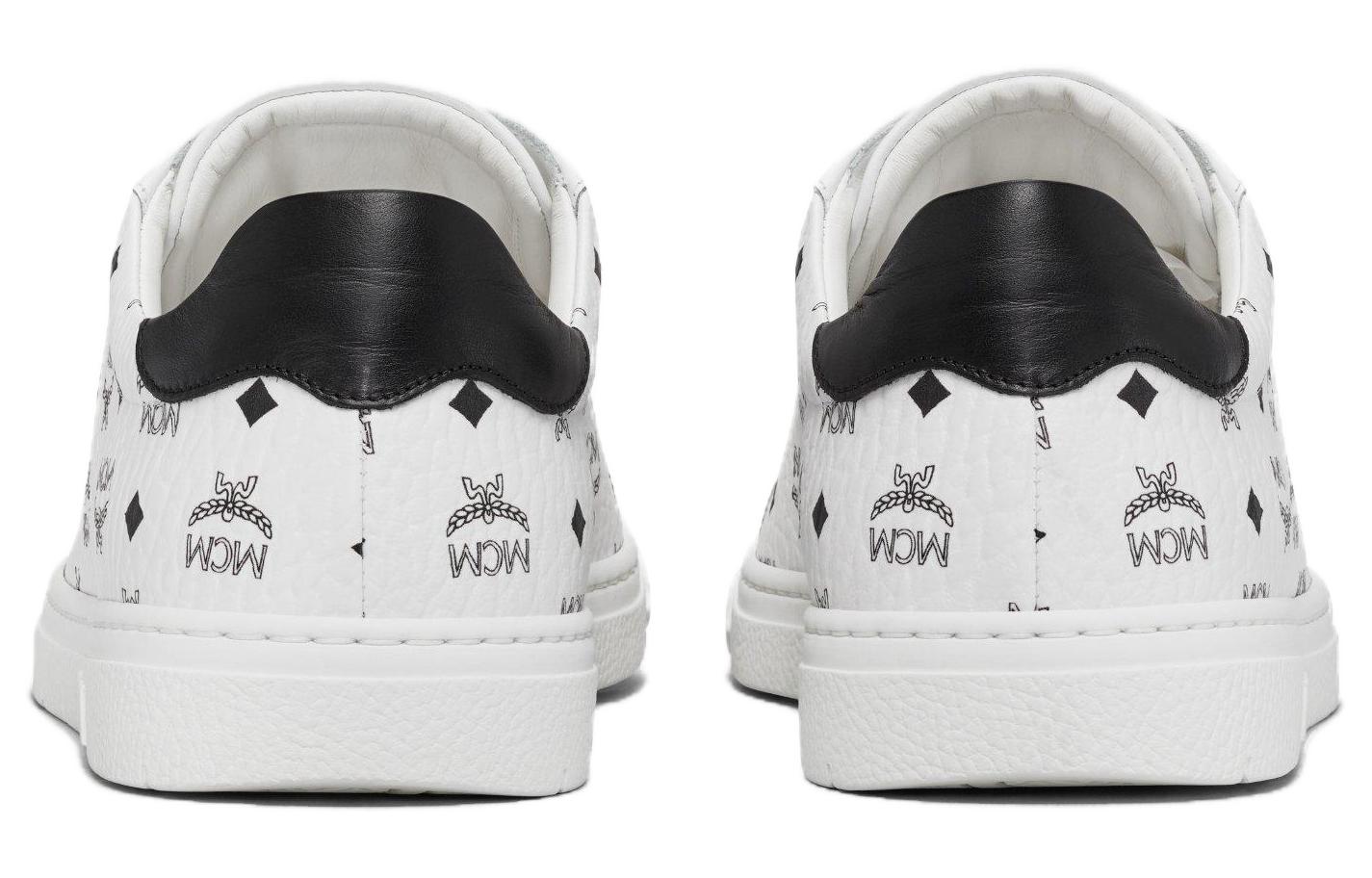 Purchase MCM 皮革系带时尚运动鞋白色 MEXCSMM21WT
