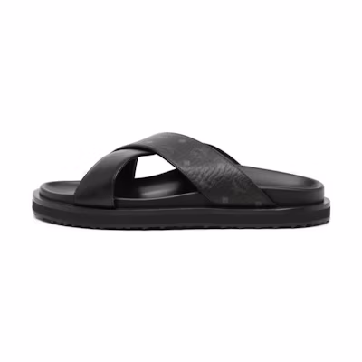 MCM Leather Slipper 'Black CMFT Thong'